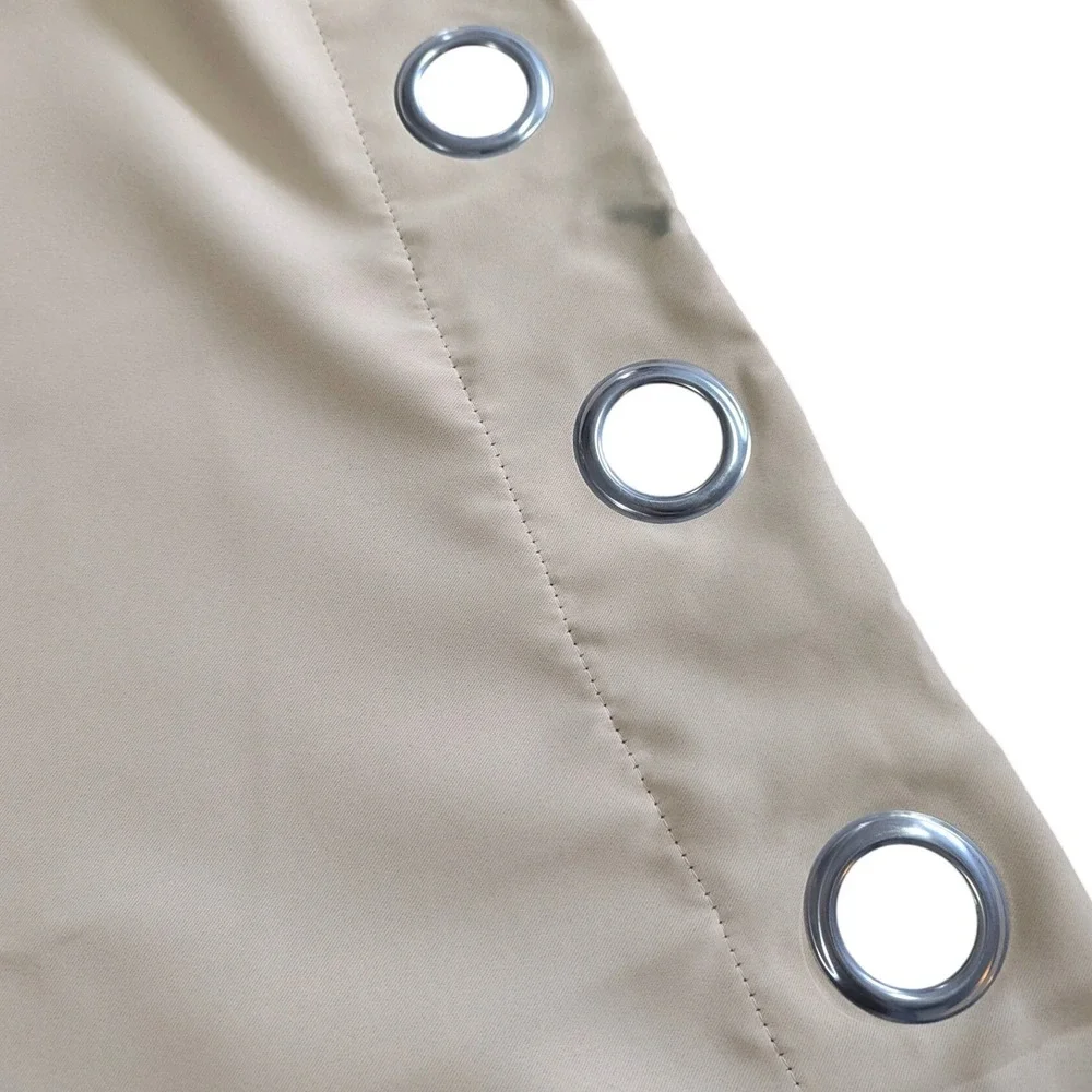 Unbranded Blackout‎ Curtain Panel PAIR Beige Grommet Top Minimalist 52wx63l